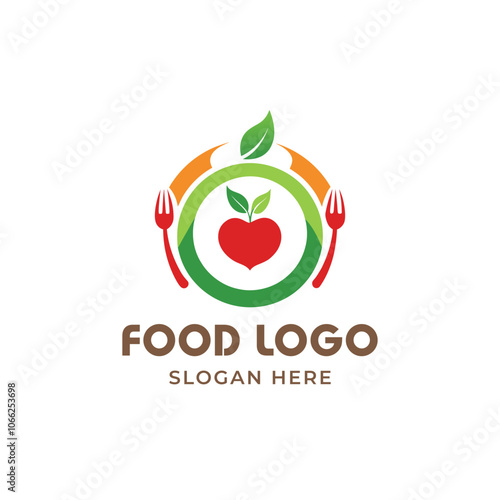 Hand draw healthy food logo design