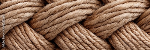 Close-up of Intertwined Jute Rope.