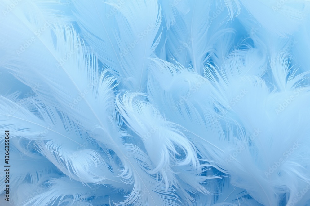 custom made wallpaper toronto digitalClose-Up of Soft Light Blue Feathers.generative AI