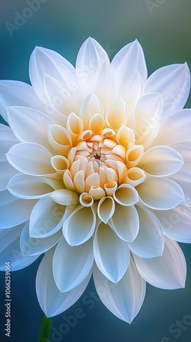 Wallpaper Mural White Dahlia Flower Close-up. Torontodigital.ca