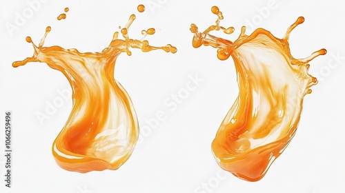 Refreshing Mango Juice Splashes With Swirling Liquid Droplets Generative AI