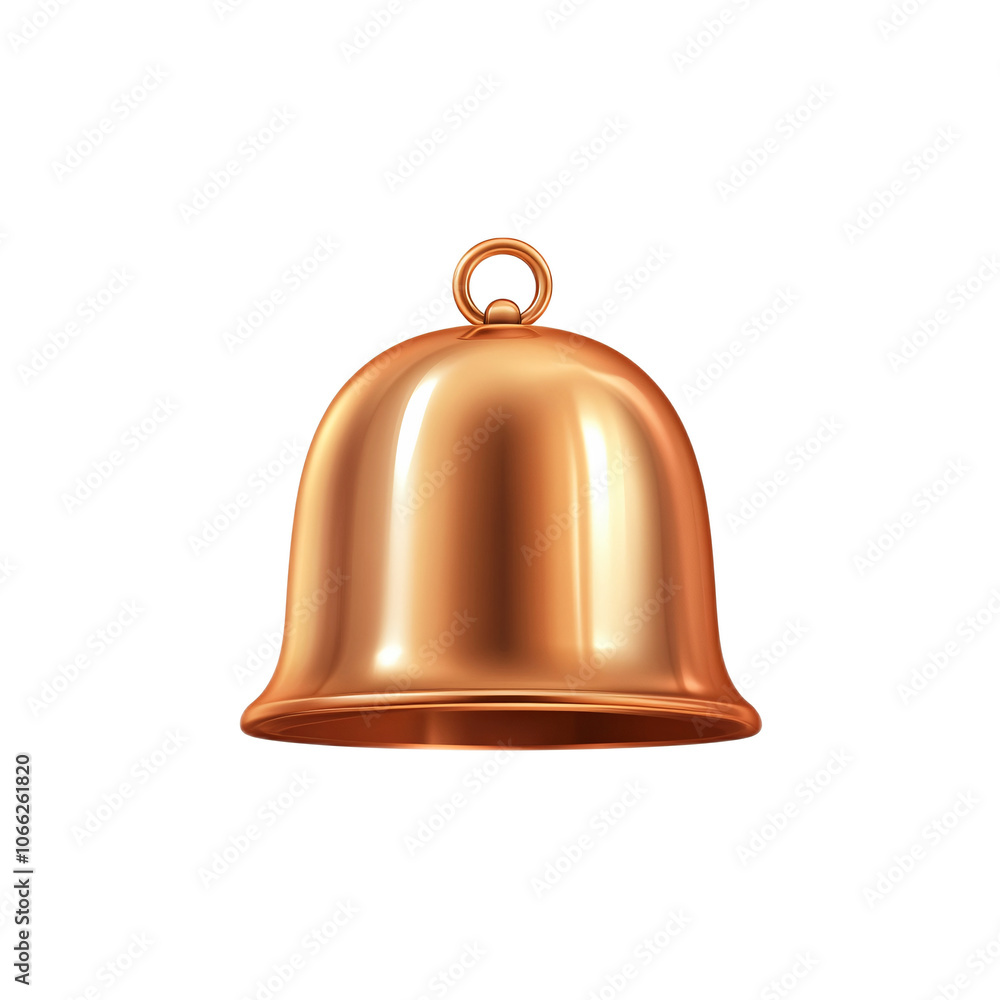 Golden Bell Icon with Smooth 3D Finish and Reflective Shine on White Background Golden Bell Icon with Smooth 3D Finish and Reflective Shine on White Background