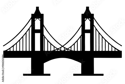  Bridge Silhouette vector illillustration 