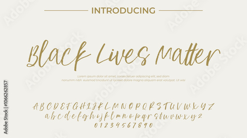 Black Lives Matter Font Stylish brush painted an uppercase vector letters, alphabet, typeface