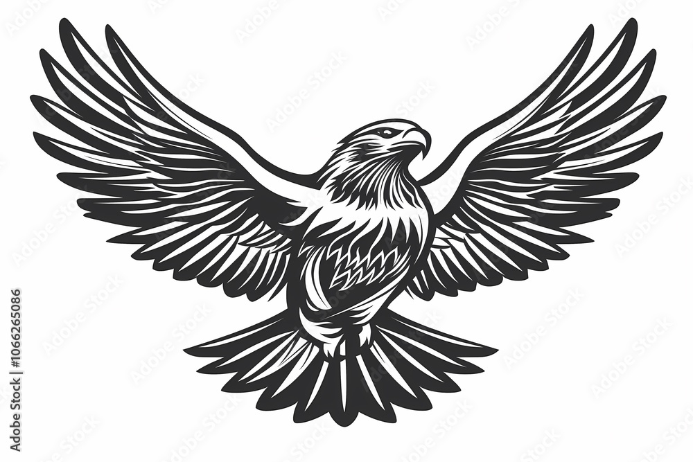 Obraz premium Soaring Bird in Flight - Minimalist Line Art