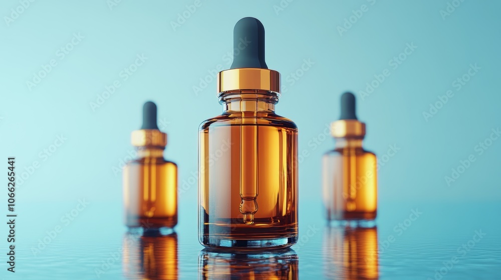 Amber Glass Dropper Bottles Beauty Product Packaging Skincare Serum