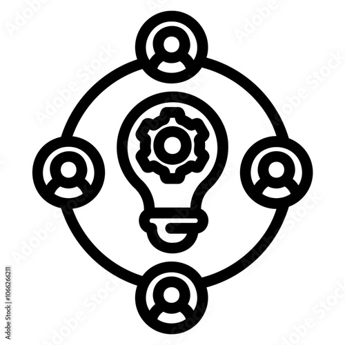 team brainstorm Line Icon