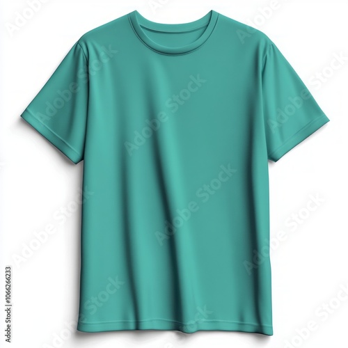Realistic high quality teal tshirt mockup isolated