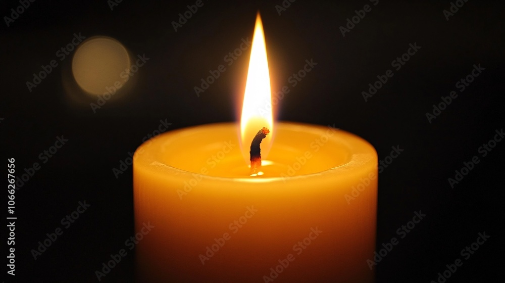 96.A macro shot of a flickering candle flame set against a deep black background. The glowing light of the flame reveals intricate details in the melting wax and the subtle movement of the heat 96.A macro shot of a flickering candle flame set against a deep black background. The glowing light of the flame reveals intricate details in the melting wax and the subtle movement of the heat