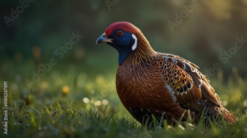 Wallpaper Mural an Impeyan Pheasant, a vibrant and majestic bird native to the Himalayan region. Its iridescent plumage, with shades of blue, green, and brown, creates a stunning visual display. Torontodigital.ca
