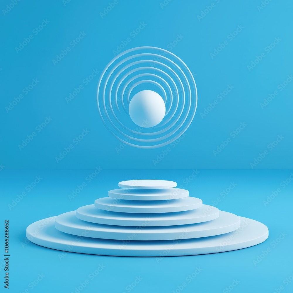 Obraz premium Concentric circles rising towards a point, isolated to symbolize leadership focus