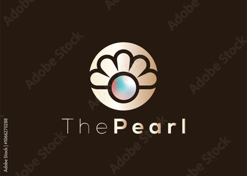 Creative and minimal pearl logo design. Modern colorful pearl logo