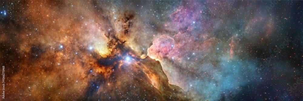 Stunning Nebula with Vibrant Colors and Star Clusters in Outer Space - Panoramic Header Banner Background for Astronomy, Space Exploration, Cosmic Phenomena, and Galactic Wonders Stunning Nebula with Vibrant Colors and Star Clusters in Outer Space - Panoramic Header Banner Background for Astronomy, Space Exploration, Cosmic Phenomena, and Galactic Wonders