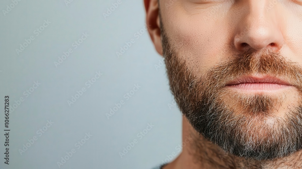 Obraz premium Man with swollen lips from allergen, symbolizing acute reaction risk from exposure