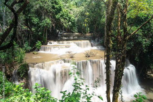 Forest and mountain in Sangkhlaburi District, Kanchanaburi Thailand 2023 photo