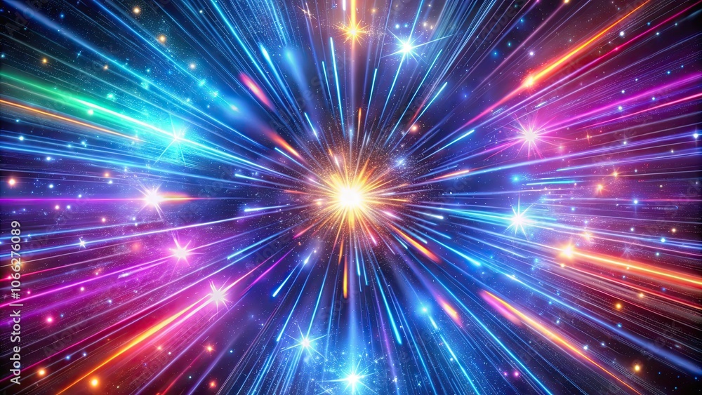 Cosmic hyperspace background with neon glowing abstract rays and stars in motion, moving through stars, speed of light, cosmic Cosmic hyperspace background with neon glowing abstract rays and stars in motion, moving through stars, speed of light, cosmic