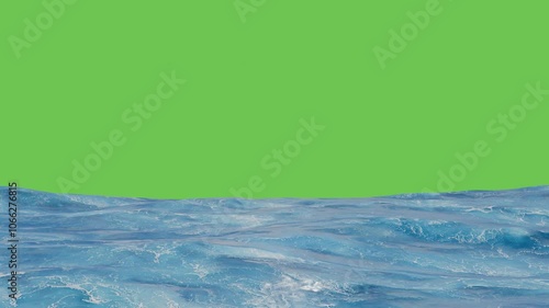 Looping Ocean Animation with Green Screen Background