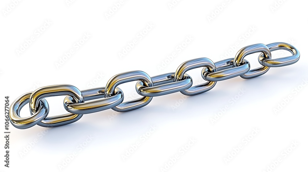 Fototapeta premium Steel chain on white background