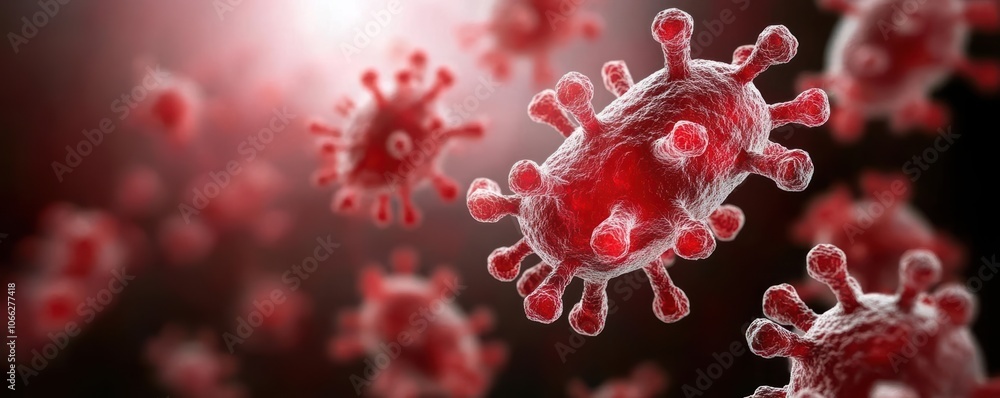 Microscopic view of bacteria on human skin, realistic, infections exposure, health risks, disease Microscopic view of bacteria on human skin, realistic, infections exposure, health risks, disease