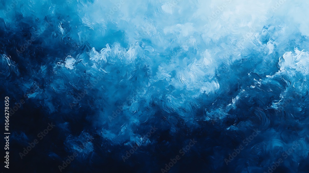 Fototapeta premium Abstract Blue and White Acrylic Paint Texture