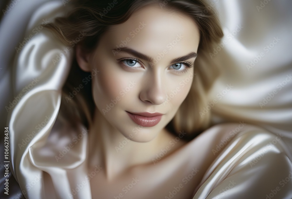 Naklejka premium Beautiful woman, soft focus, romantic, ethereal.