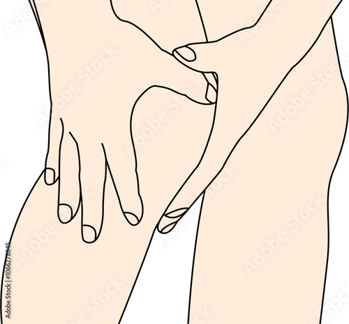무릎 퉁증 일러스트
