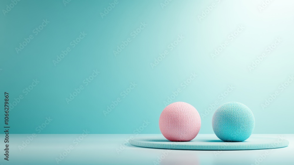 Round pink and blue objects are perfect for decorating your home in a minimalist style. Round pink and blue objects are perfect for decorating your home in a minimalist style.