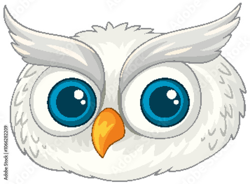 Cute Owl with Big Blue Eyes