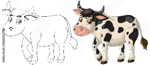 Cute Cartoon Cow Illustration