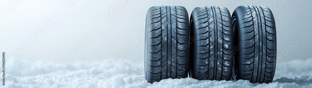 Winter tire for cars on the street, created using Generative AI technology. Winter tire for cars on the street, created using Generative AI technology.