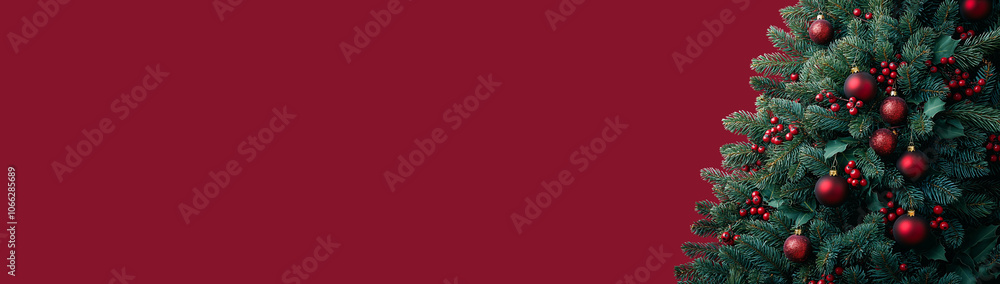 Christmas tree with space for text, created using Generative AI technology. Christmas tree with space for text, created using Generative AI technology.