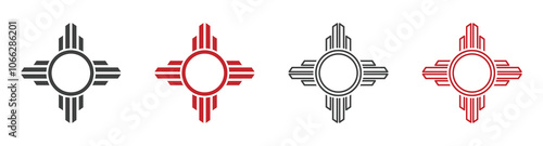 Zia symbols icons set. Zia vector signs