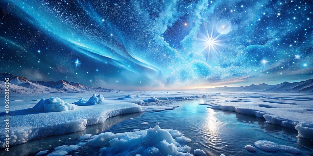 A celestial tapestry of stars and shimmering light, a celestial river winds through a frozen landscape, reflecting the cosmic beauty of the night sky. A celestial tapestry of stars and shimmering light, a celestial river winds through a frozen landscape, reflecting the cosmic beauty of the night sky.