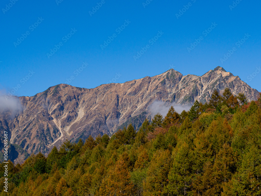 紅葉の山並み 北アルプス 長野県白馬村 紅葉の山並み 北アルプス 長野県白馬村