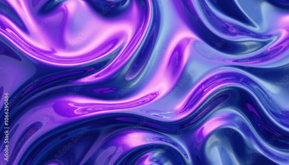 Obraz premium vibrant, flowing texture of purple and blue hues creates mesmerizing visual effect, perfect for backgrounds or abstract designs