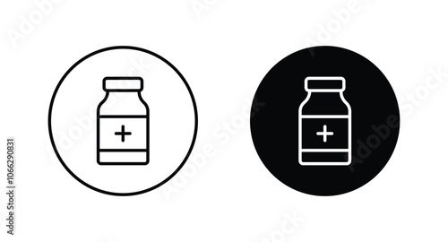 bottle medical icon set vector