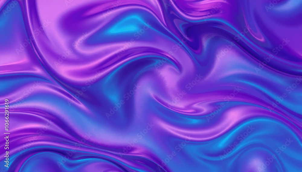 Obraz premium Sleek purple and blue fabric texture with smooth, flowing waves creates vibrant and dynamic visual. Perfect for backgrounds or artistic designs