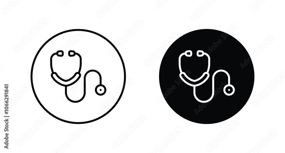 Stetoscope icon set vector Stetoscope icon set vector
