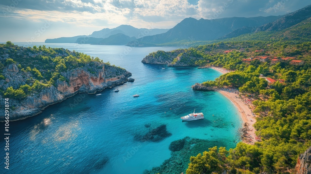 Breathtaking tropical seascape with turquoise water and lush vegetation in the philippines Breathtaking tropical seascape with turquoise water and lush vegetation in the philippines