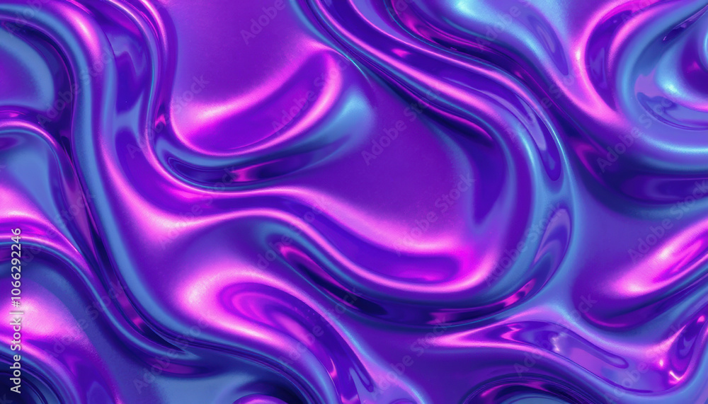 Obraz premium vibrant, flowing texture in shades of purple and blue, creating mesmerizing visual effect. smooth, glossy surface reflects light beautifully, enhancing its dynamic appearance