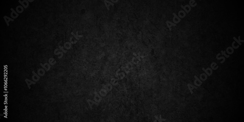 Dark Black distressed grunge texture, old vintage charcoal backdrop granite blackboard and chalkboard. Abstract wall surface, black stucco texture. Black gray satin dark texture luxurious background.