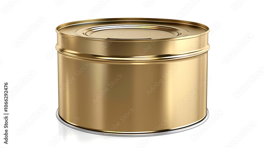 One closed tin can on white background One closed tin can on white background
