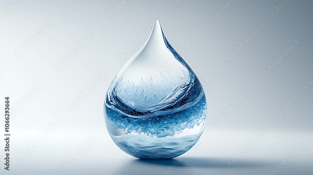 Obraz premium Discover the serenity of water in a captivating drop