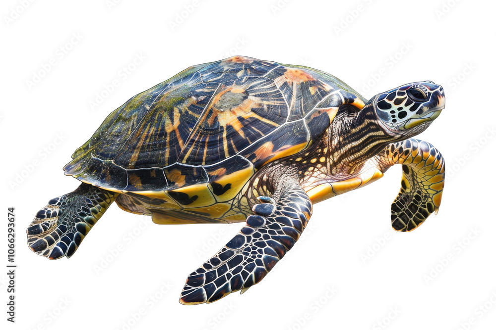 Obraz premium Majestic Turtle Isolated on Transparent or White Background