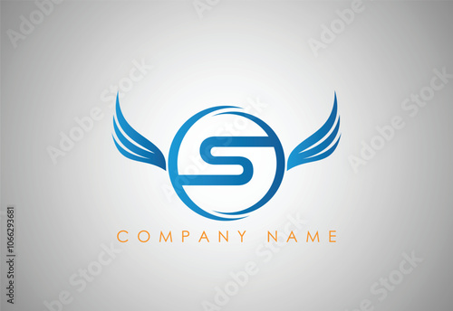 Alphabet S wing logo symbol icon vector illustration   photo