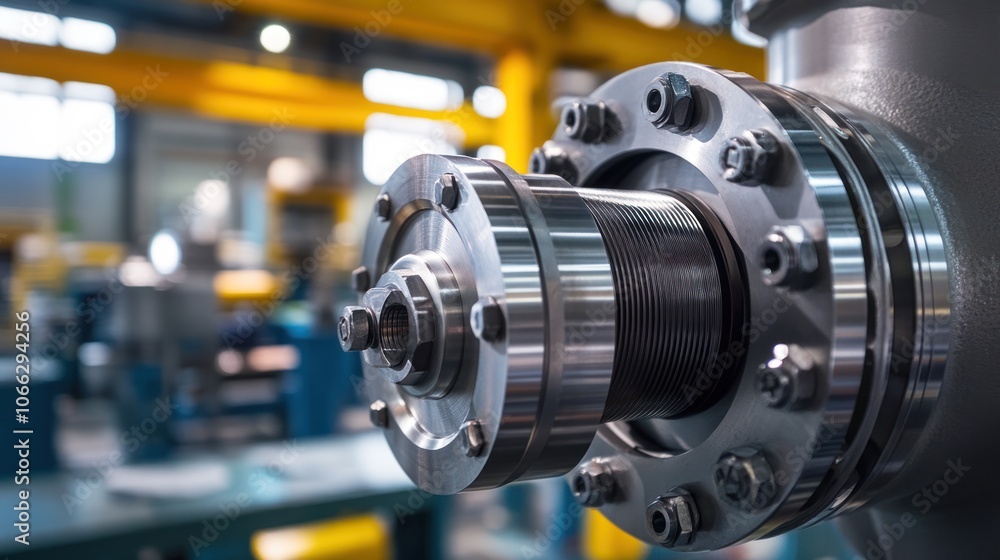 Obraz premium Pump seal housing with robust sealing components, optimized for industrial-grade reliability and safety.