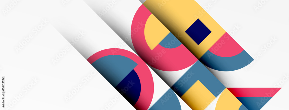 Obraz premium Geometric design abstract background - circles squares