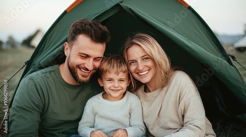 Family creates cherished memories while camping in nature's embrace photo