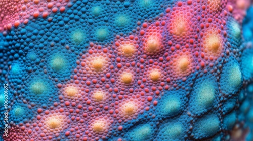 Close-up of a Lizard's Skin with Circular Patterns photo