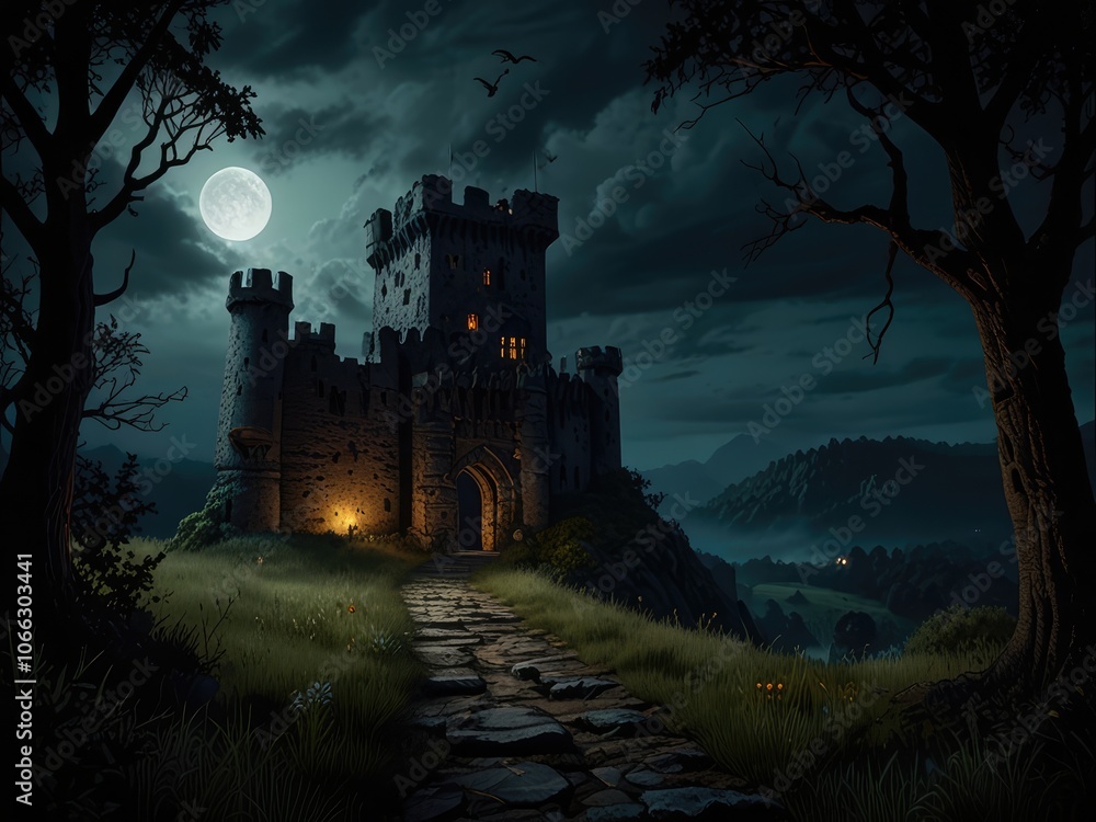 ruins of castle,castle in the night,castle in the moonlight,halloween night scene,ruins of the castle ruins of castle,castle in the night,castle in the moonlight,halloween night scene,ruins of the castle